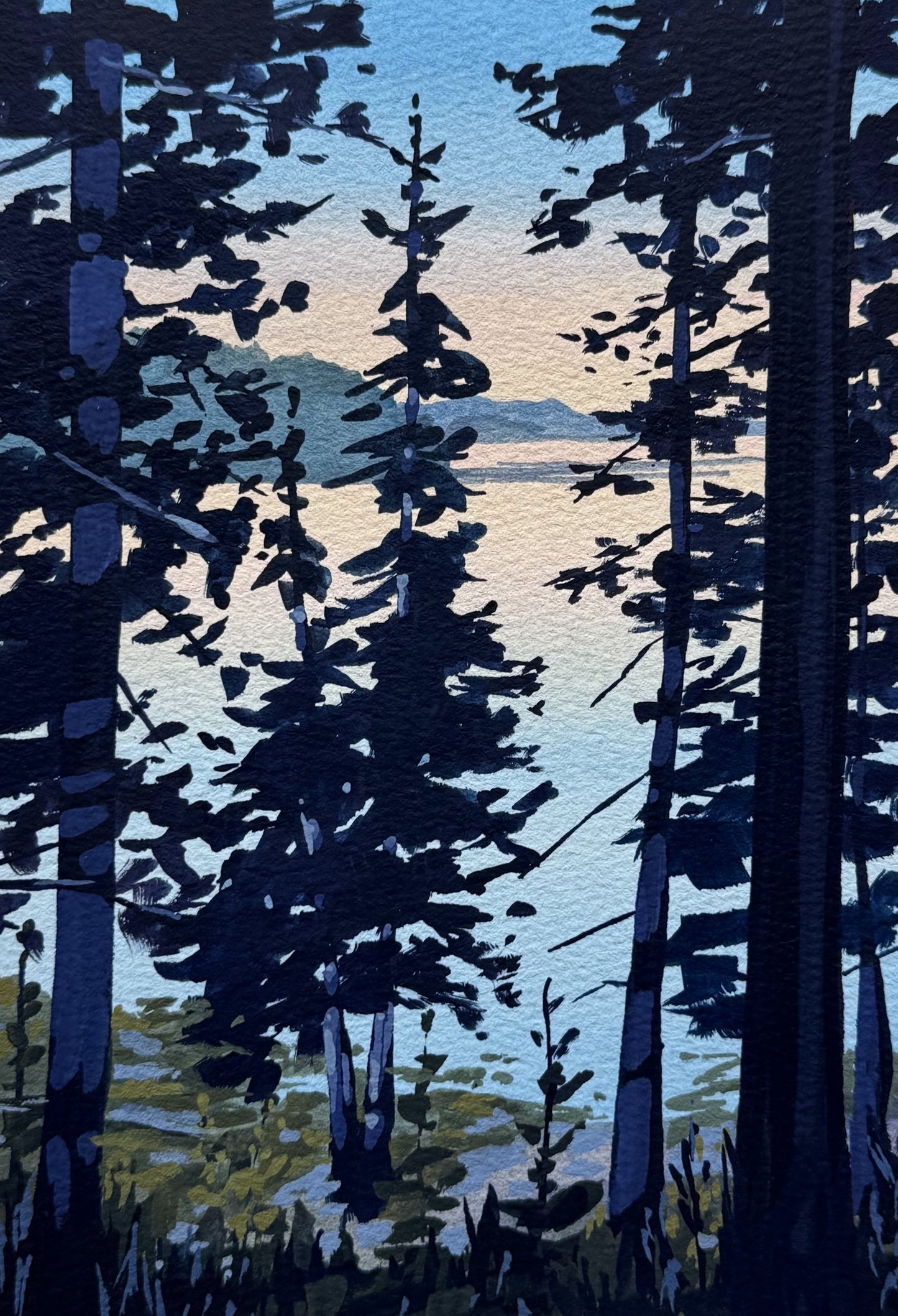 'Soft Skies' Original Gouache Painting