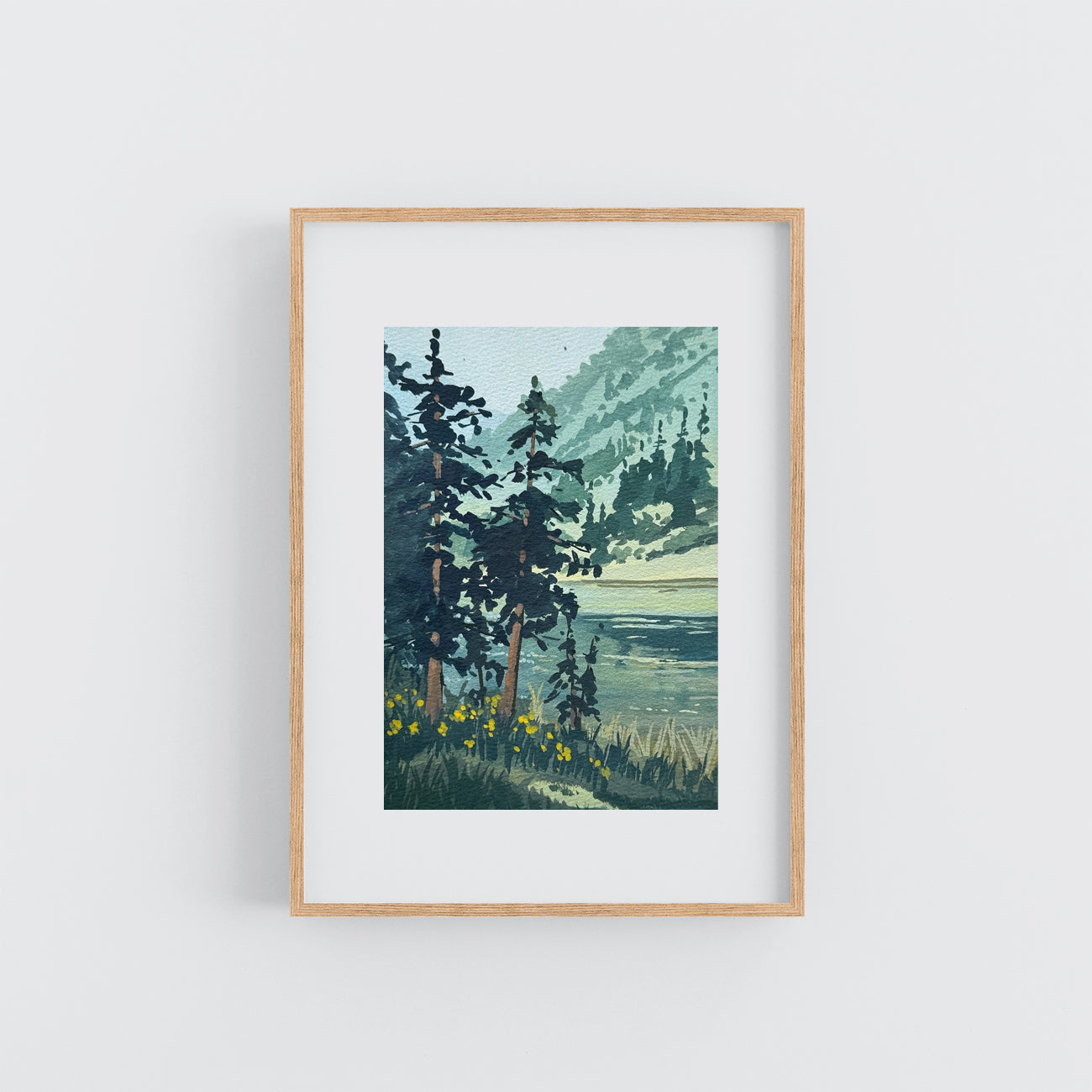 'Spring Greens' Original Gouache Painting
