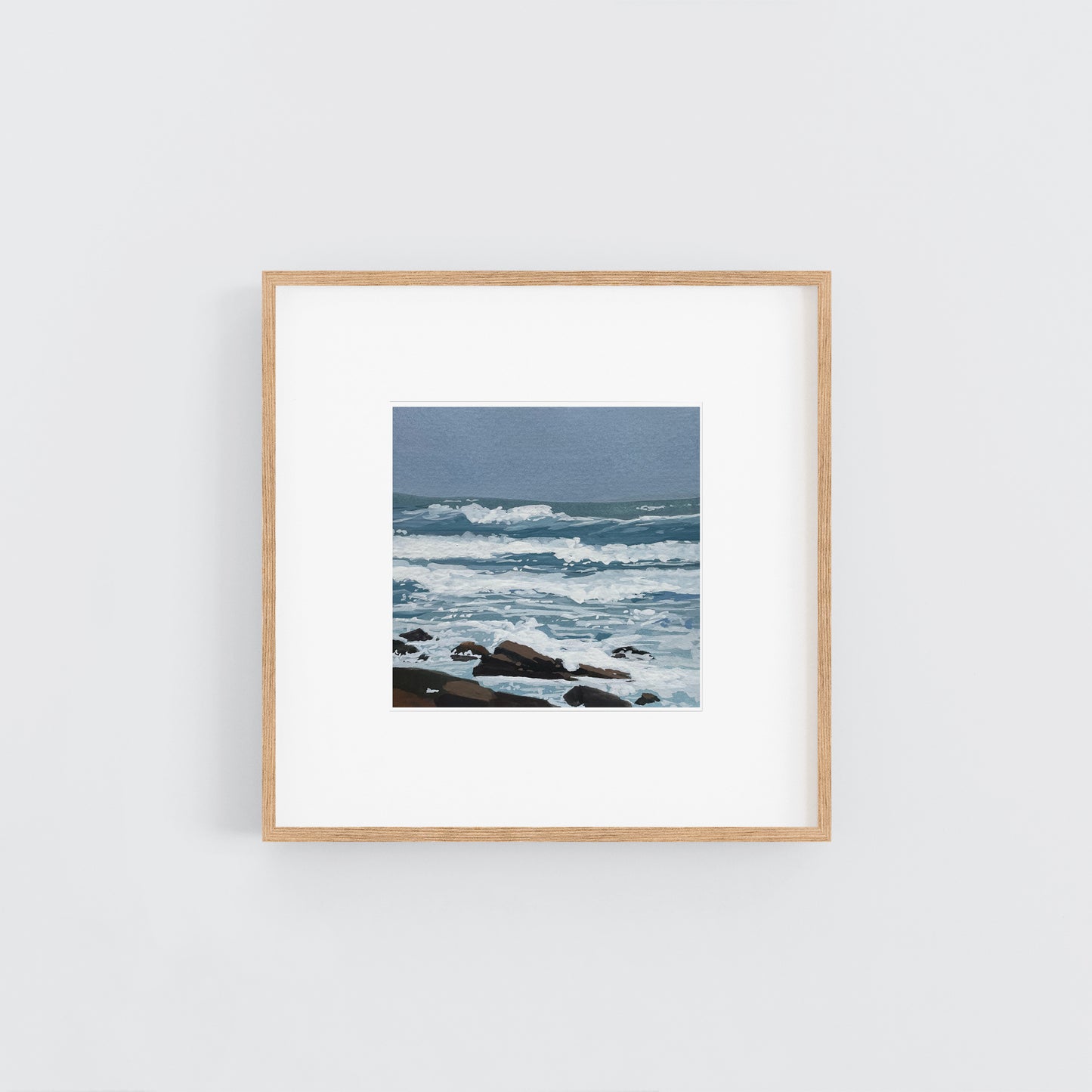 'Stormy Coast' Original Gouache Painting