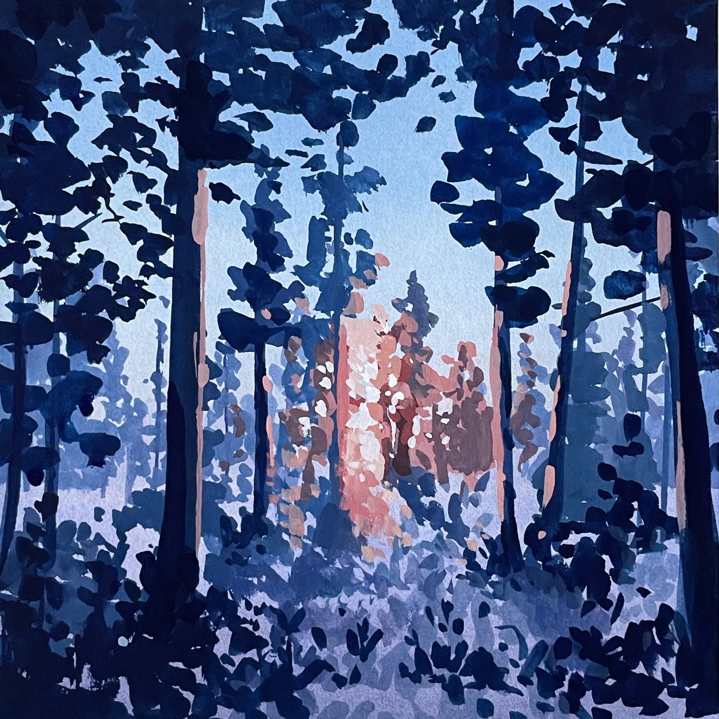 'Through the Thicket' Original Gouache Painting