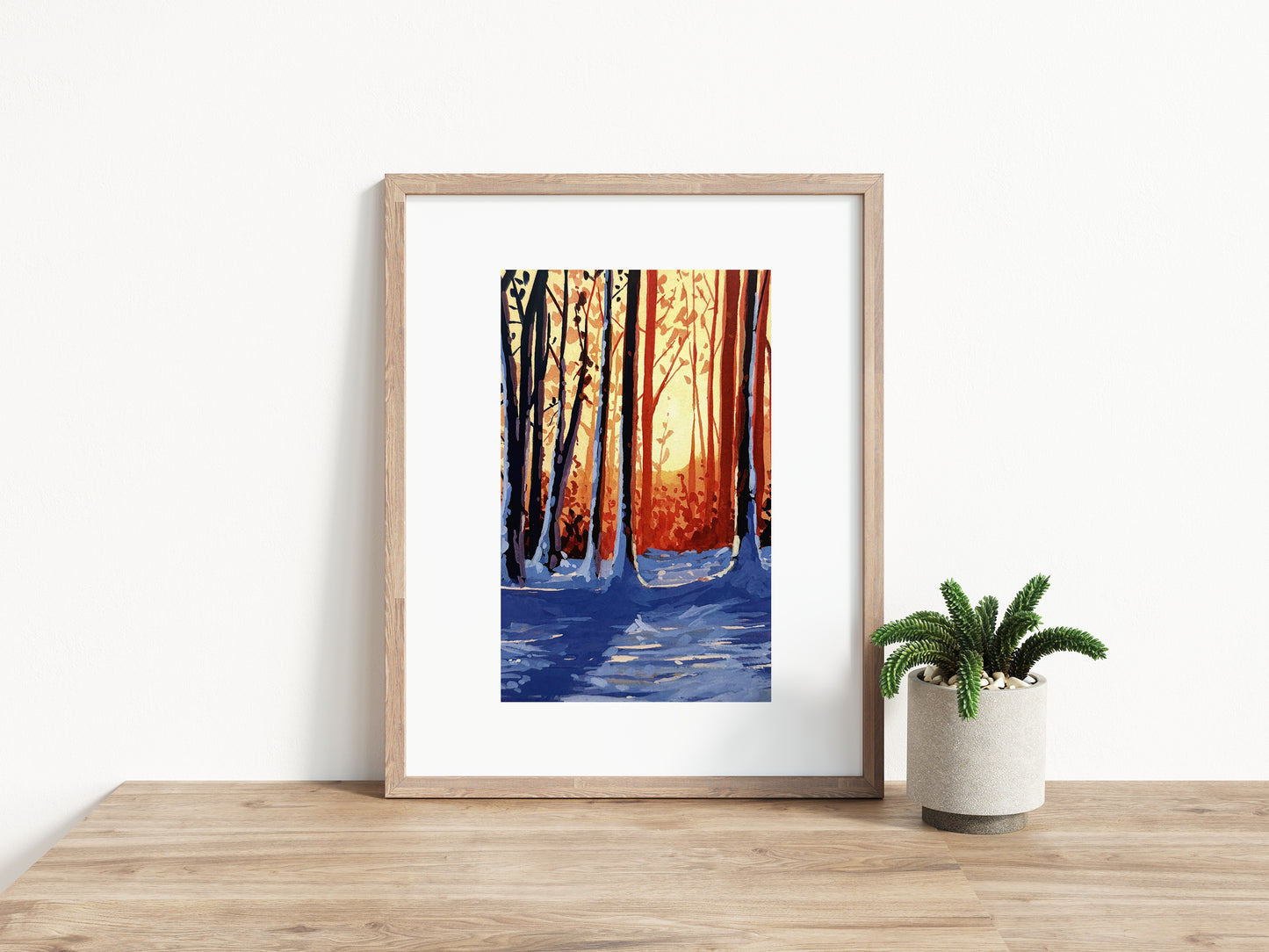 'Winter Woodland Glow' Print