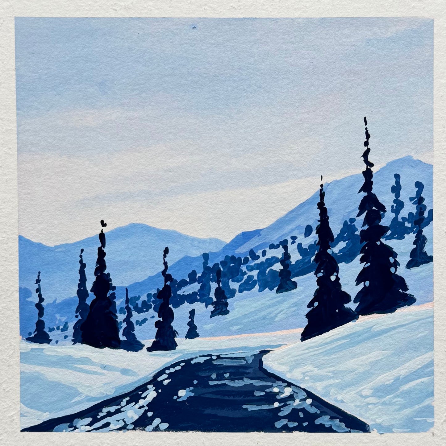 'Winter Passage' Original Gouache Painting