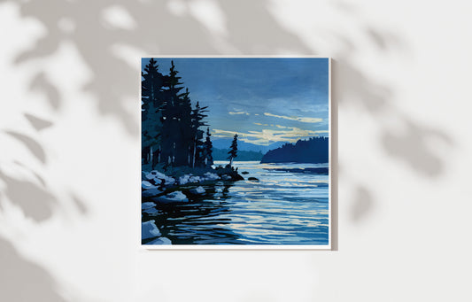 'Blue Hour Lake' Art Print