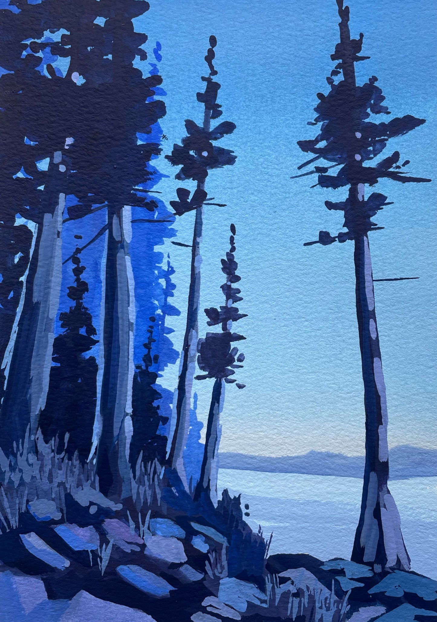 'Sleepless' Original Gouache Painting