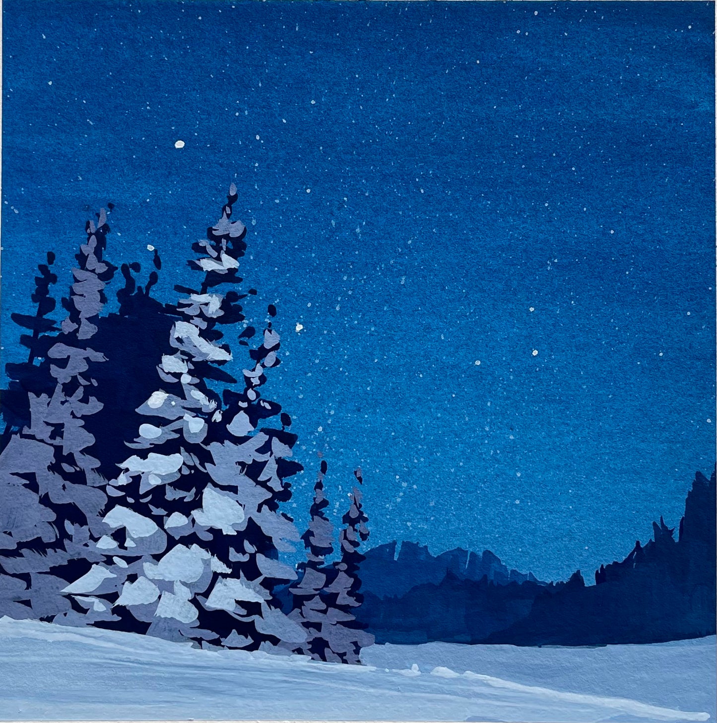 'Look Up' Original Gouache Painting