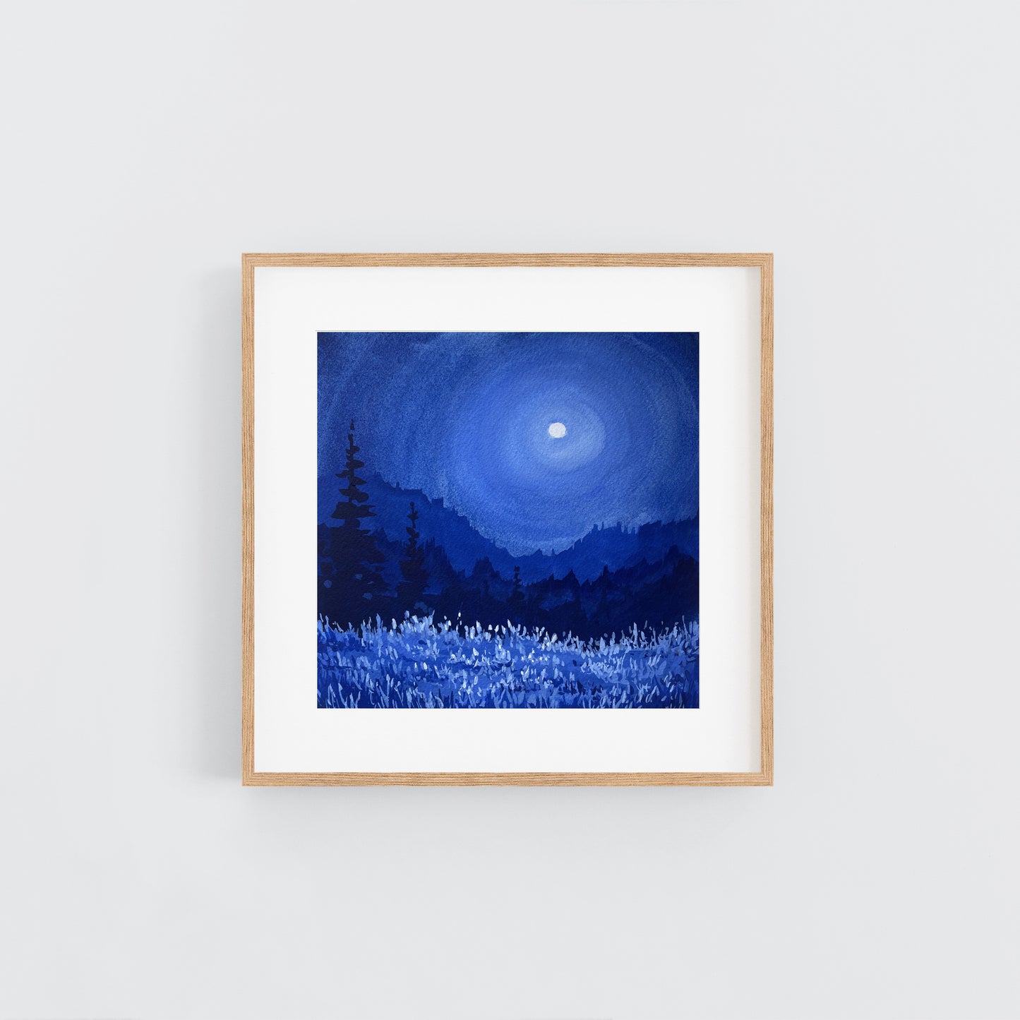'Midnight Blues' Original Gouache Painting