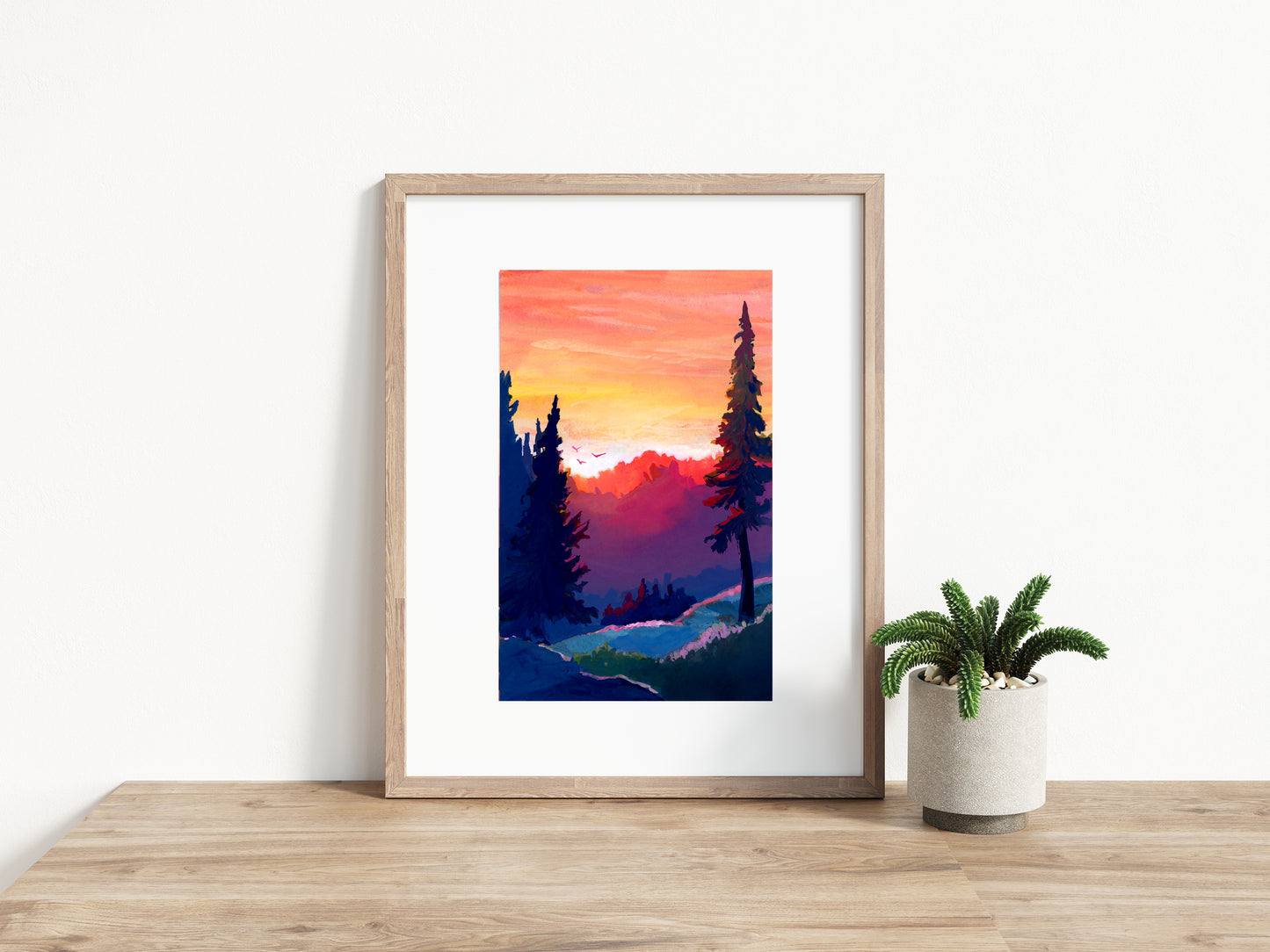 'Mountain Sunset View' Print