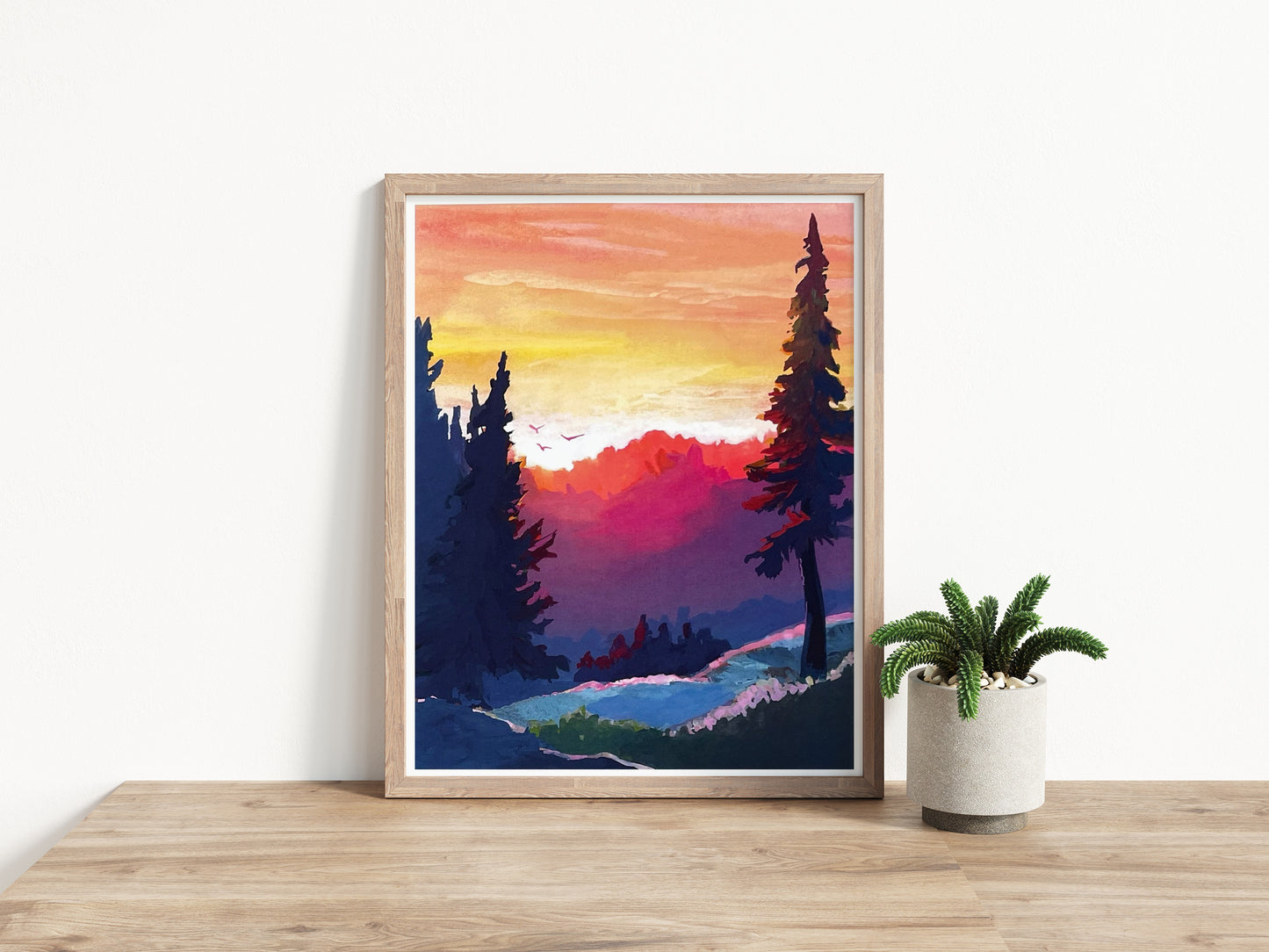 'Mountain Sunset View' Print