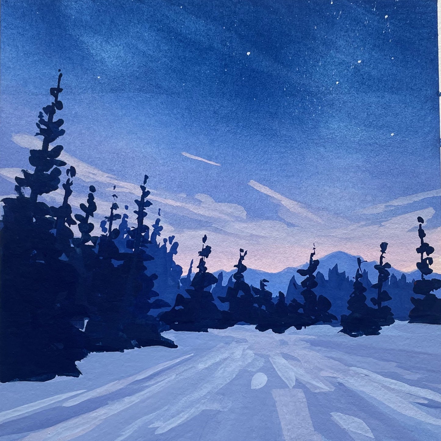 'Movement' Original Gouache Painting