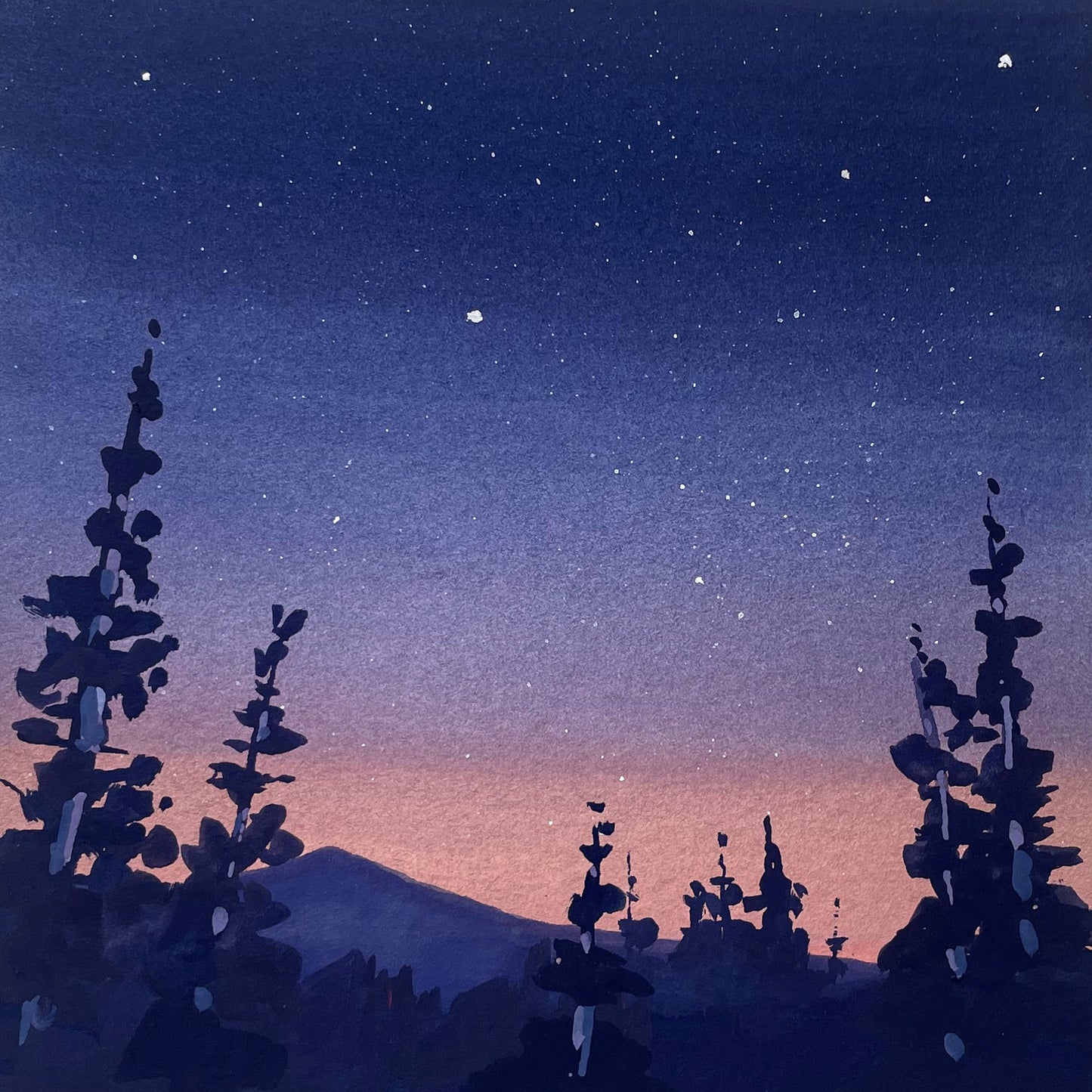 'Night Owl' Original Gouache Painting