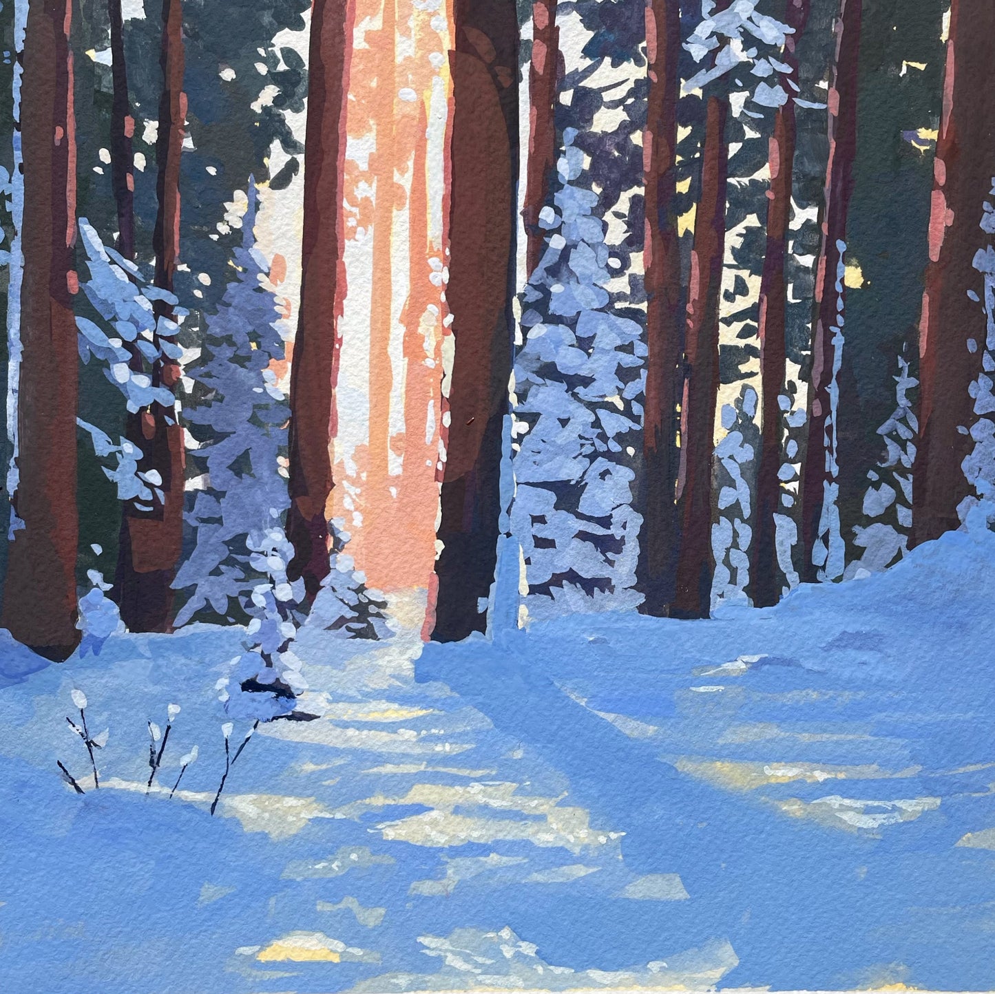 'Passing Through' Original Gouache Painting