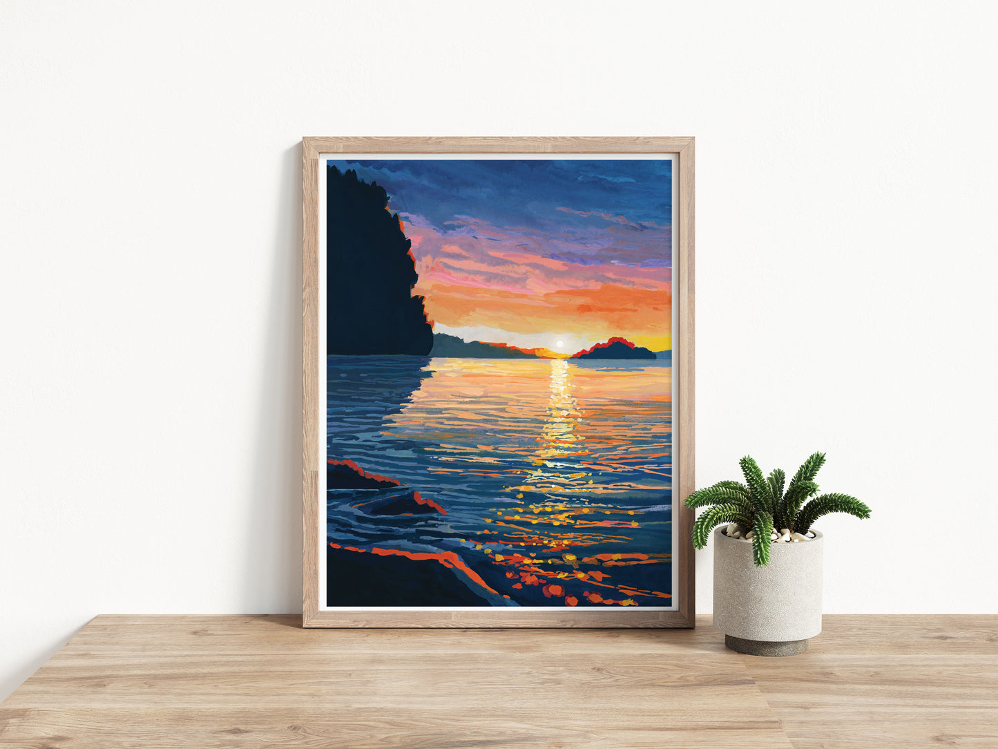 'Sparkling Lake Sunset' Print