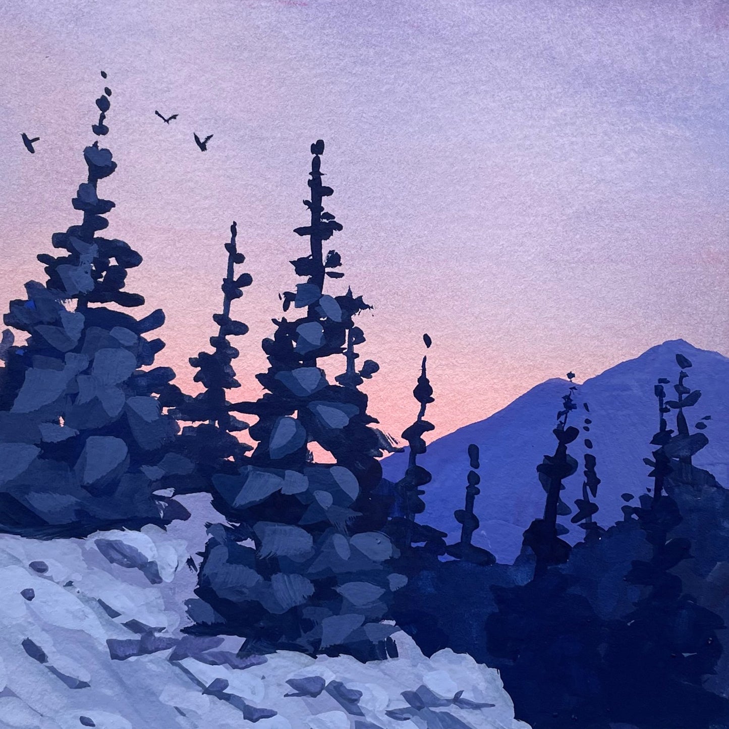 'Climb' Original Gouache Painting