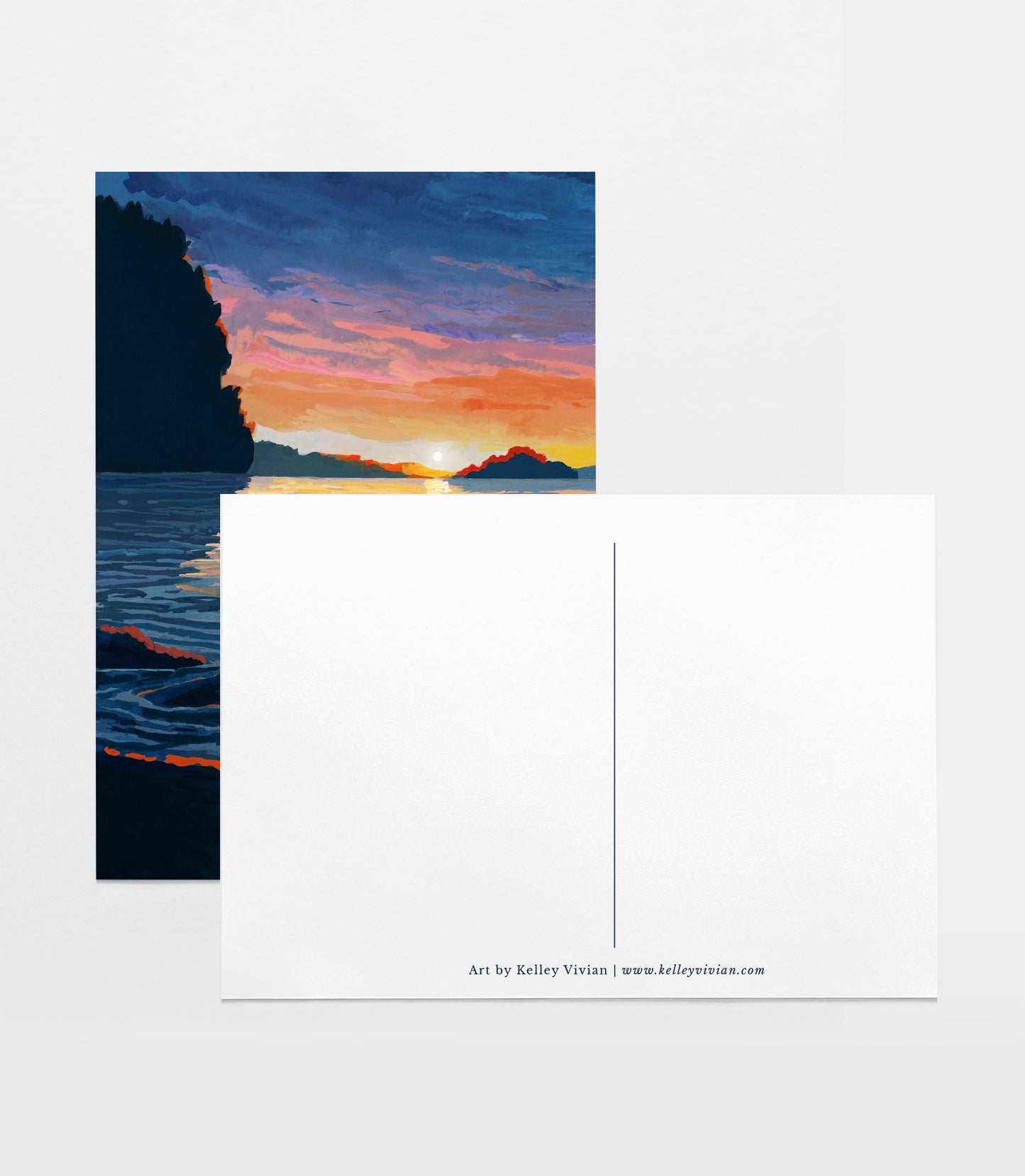 'Sparkling Lake Sunset' Postcard