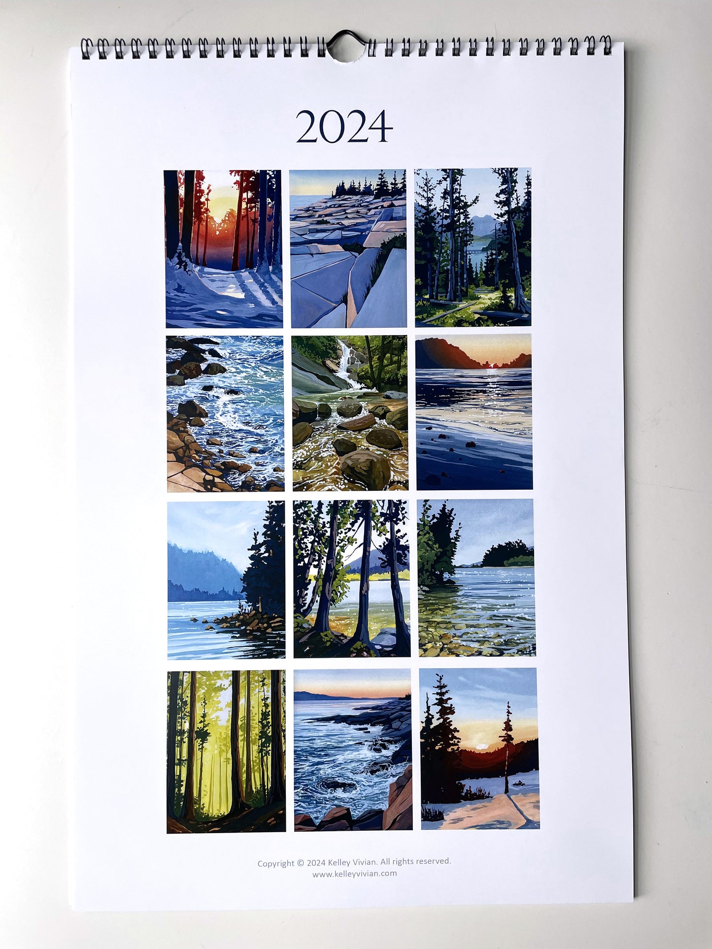 2024 Landscape Art Wall Calendar