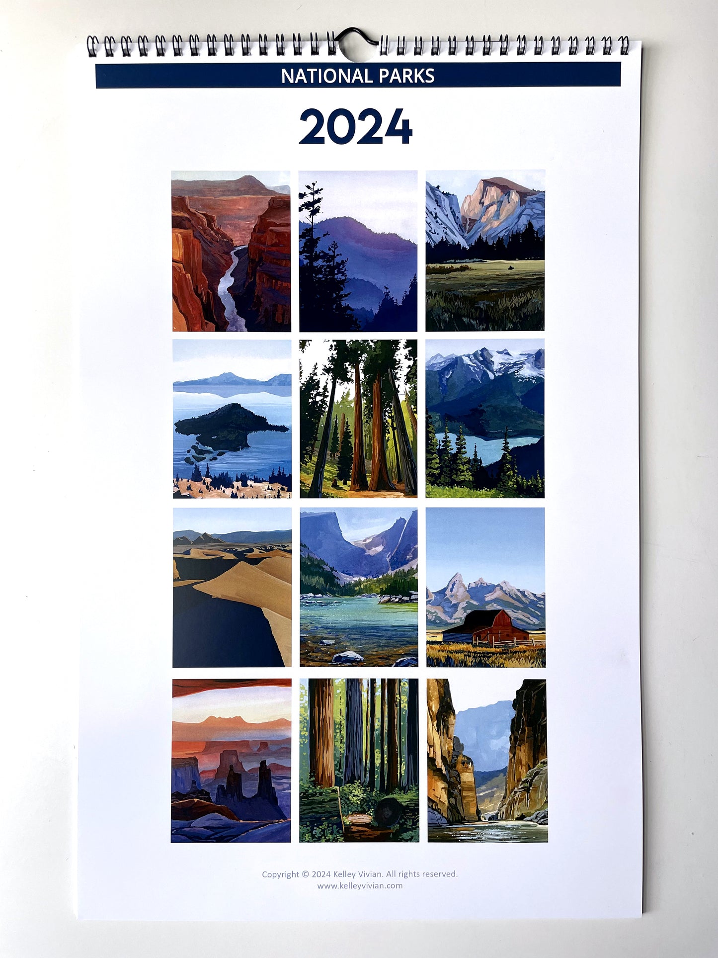2024 National Parks Wall Art Calendar