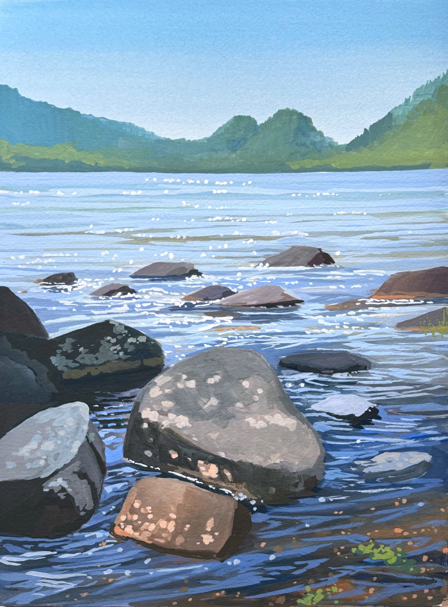 'Across the Bubbles' Original Gouache Painting