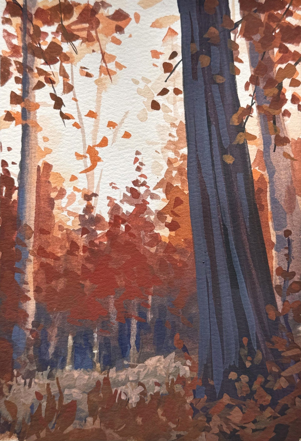 'Already Autumn' Original Gouache Painting