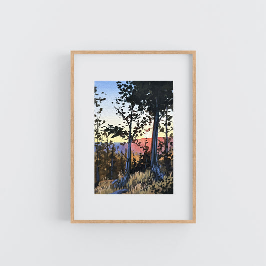 'Autumn Descent' Original Gouache Painting