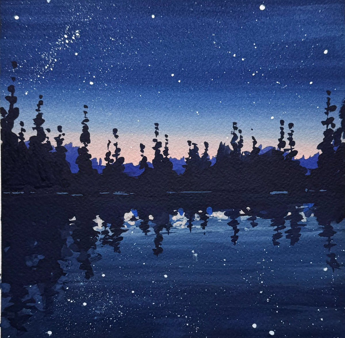 'Beyond Blue' Original Gouache Painting