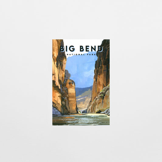 'Big Bend' National Park Travel Poster Postcard