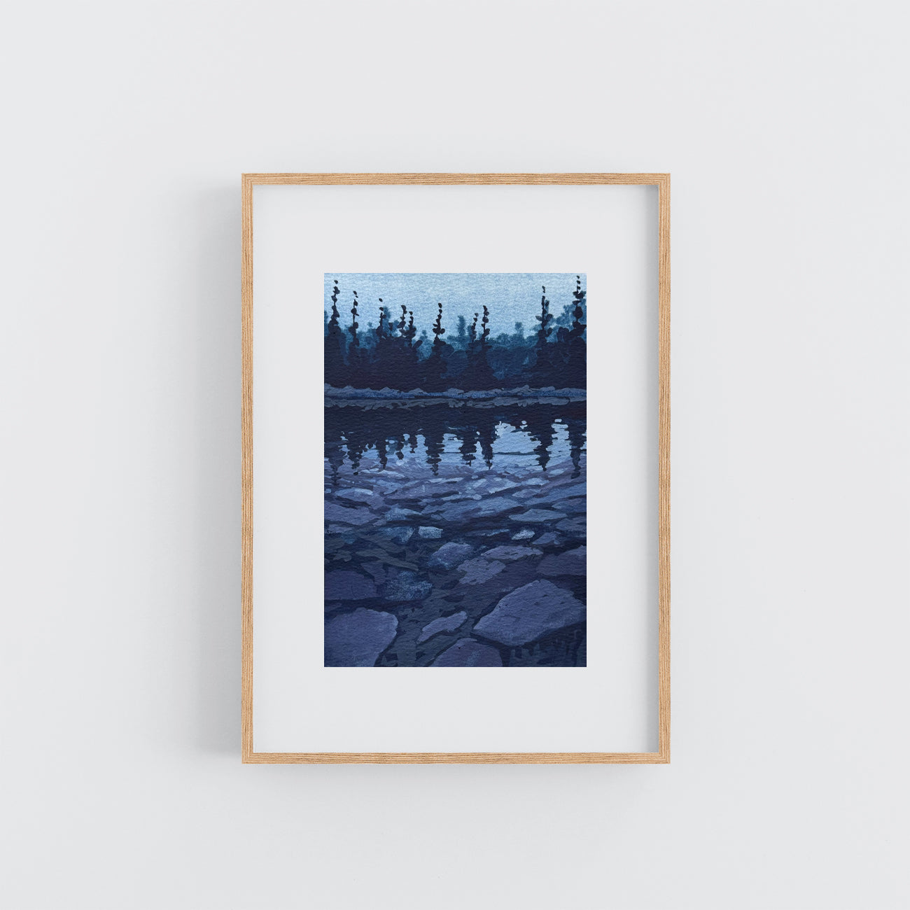 'Blue Hour Peace' Original Gouache Painting