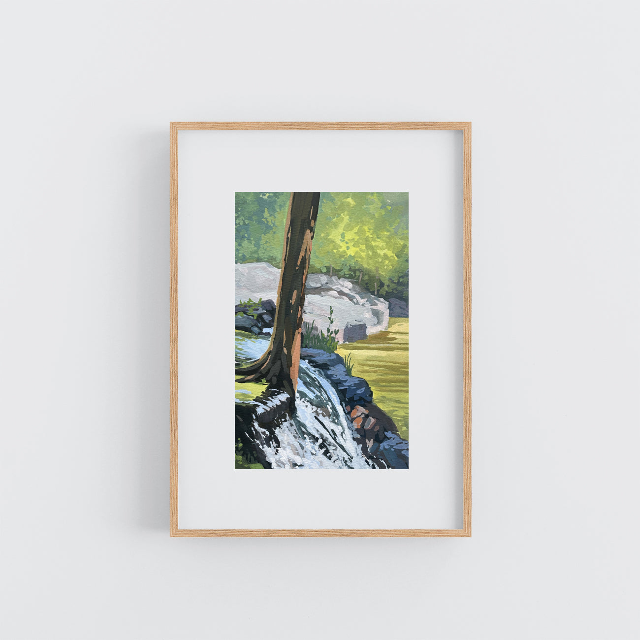 'Buttermilk Falls' Original Gouache Painting