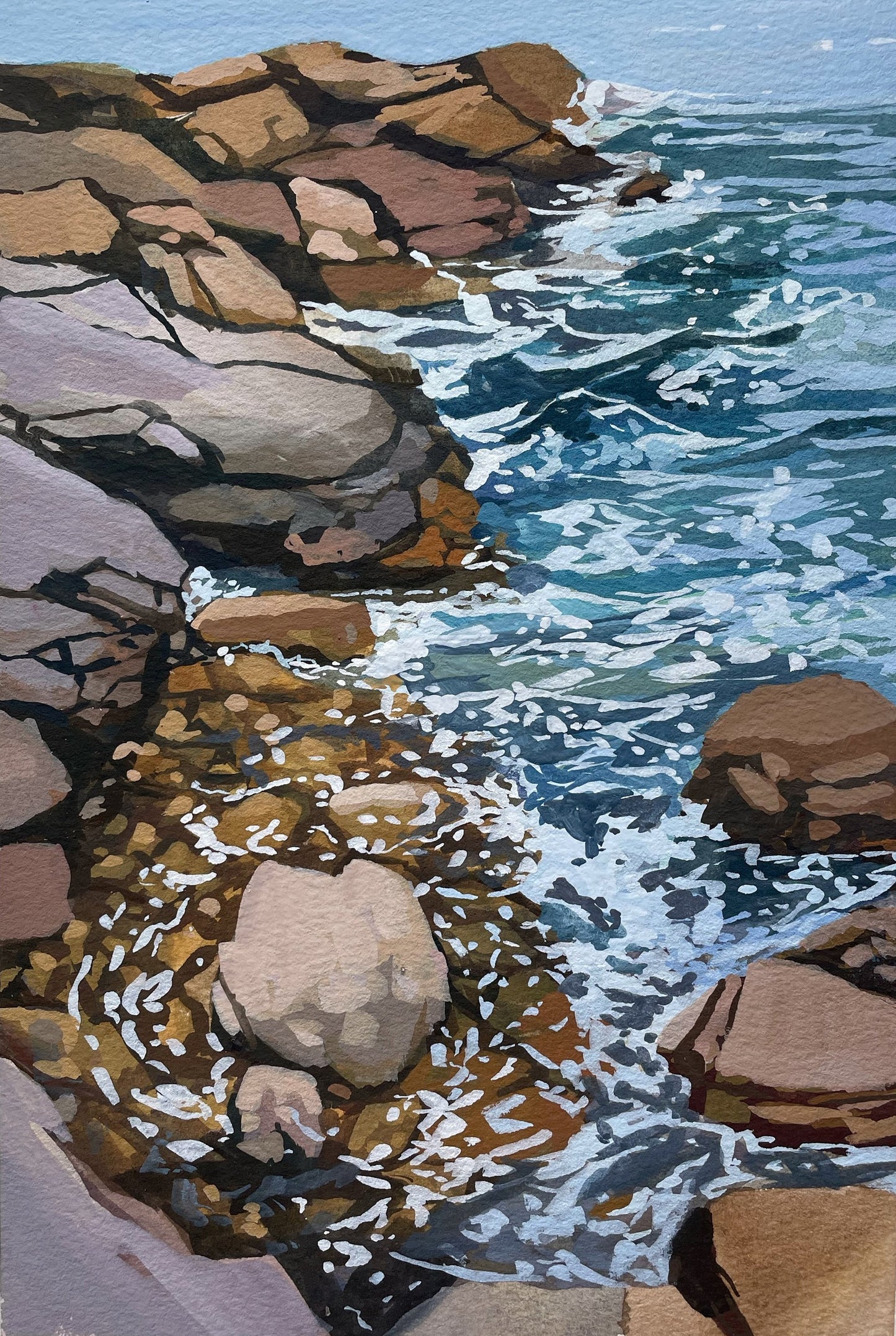 'Coastal Flow' Original Gouache Painting