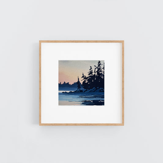 'Cove at Sunrise' Original Gouache Painting