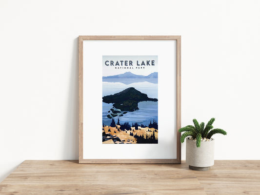 'Crater Lake' National Park Travel Poster