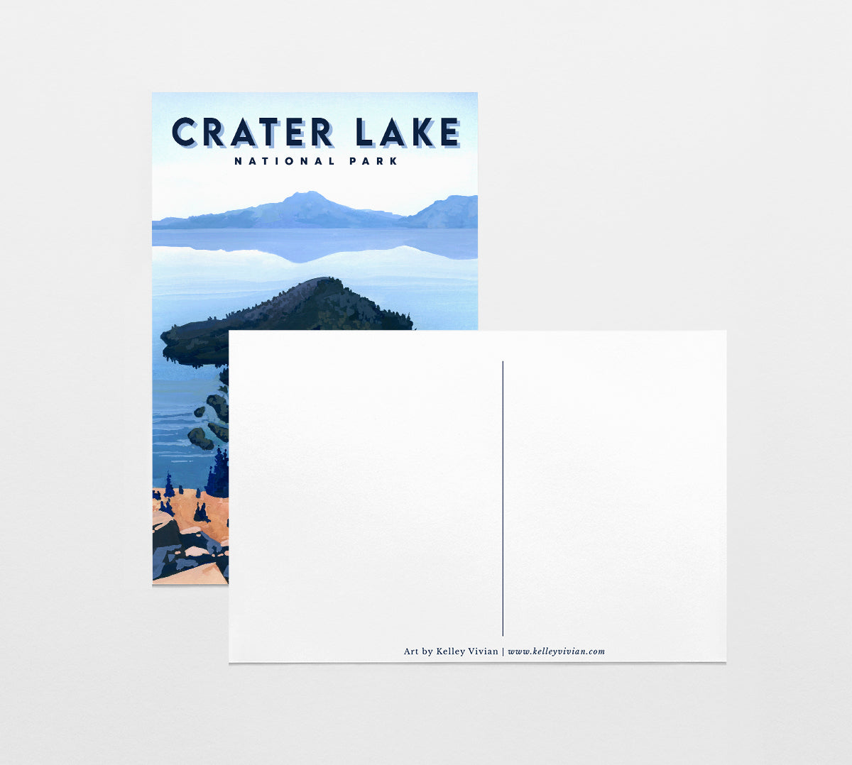 'Crater Lake' National Park Travel Poster Postcard