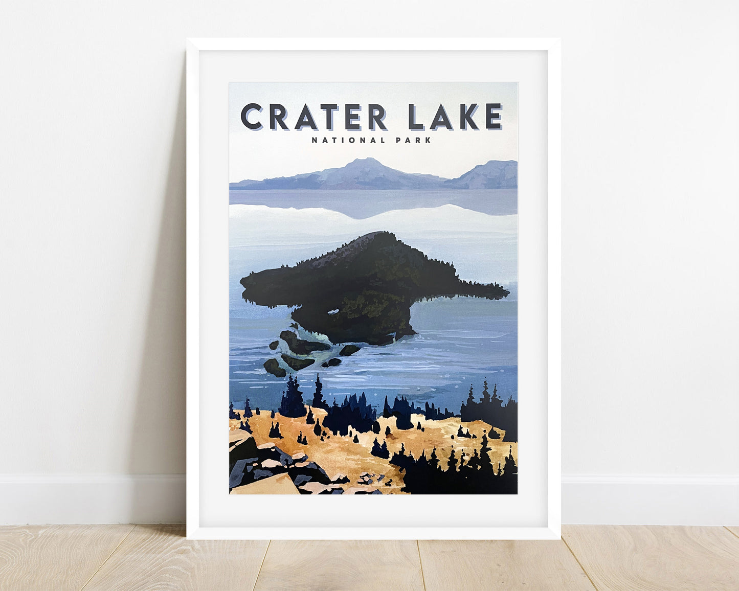 'Crater Lake' National Park Travel Poster