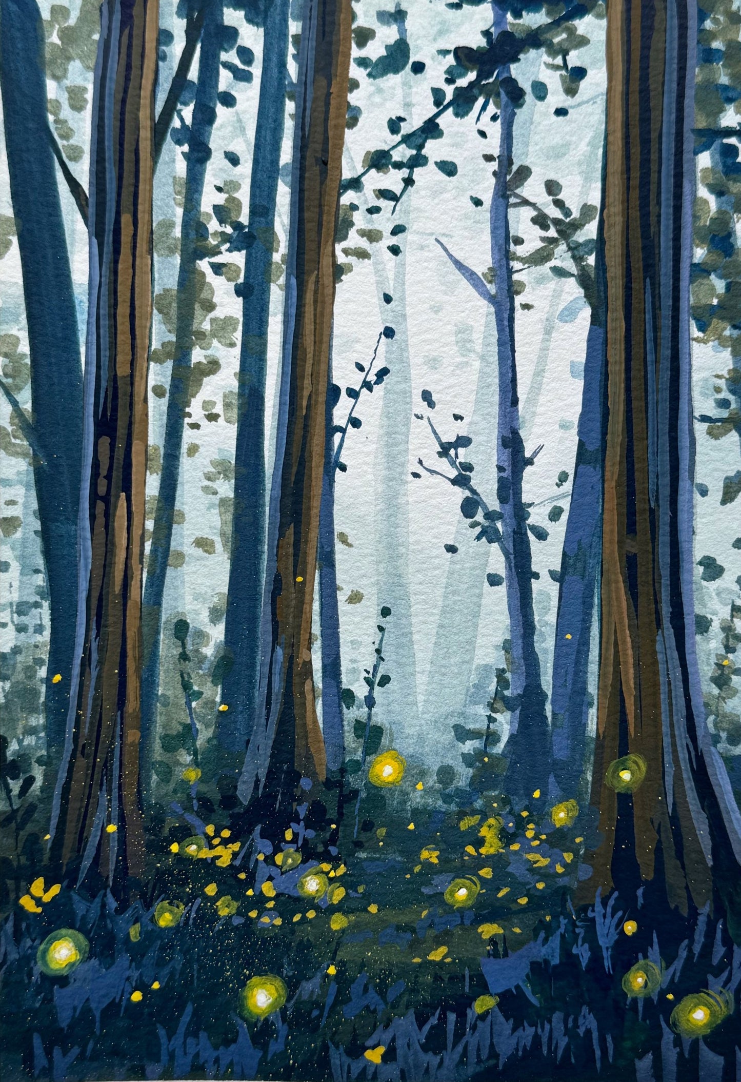 'Enchanted Forest Trail' Original Gouache Painting