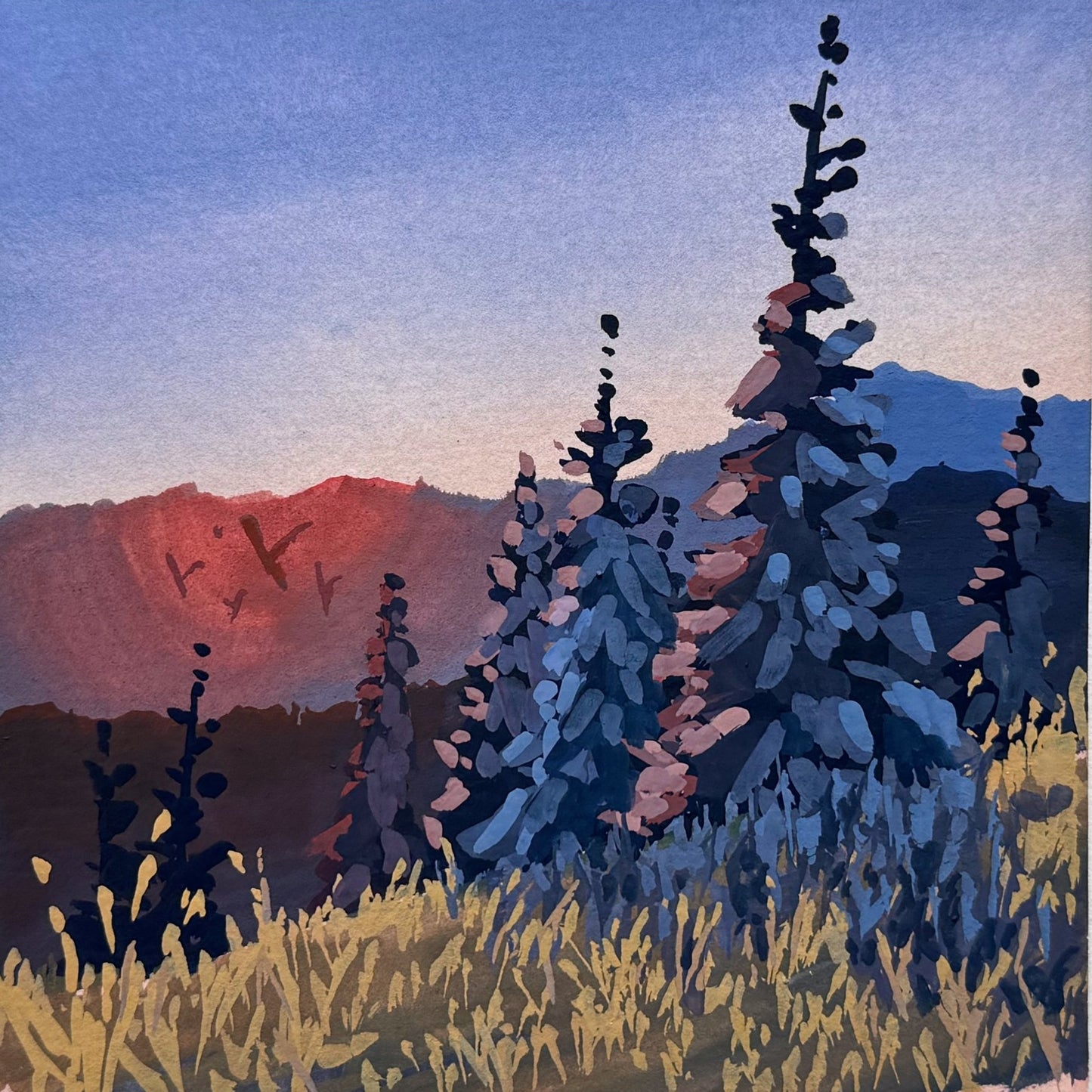 'Fading Warmth' Original Gouache Painting
