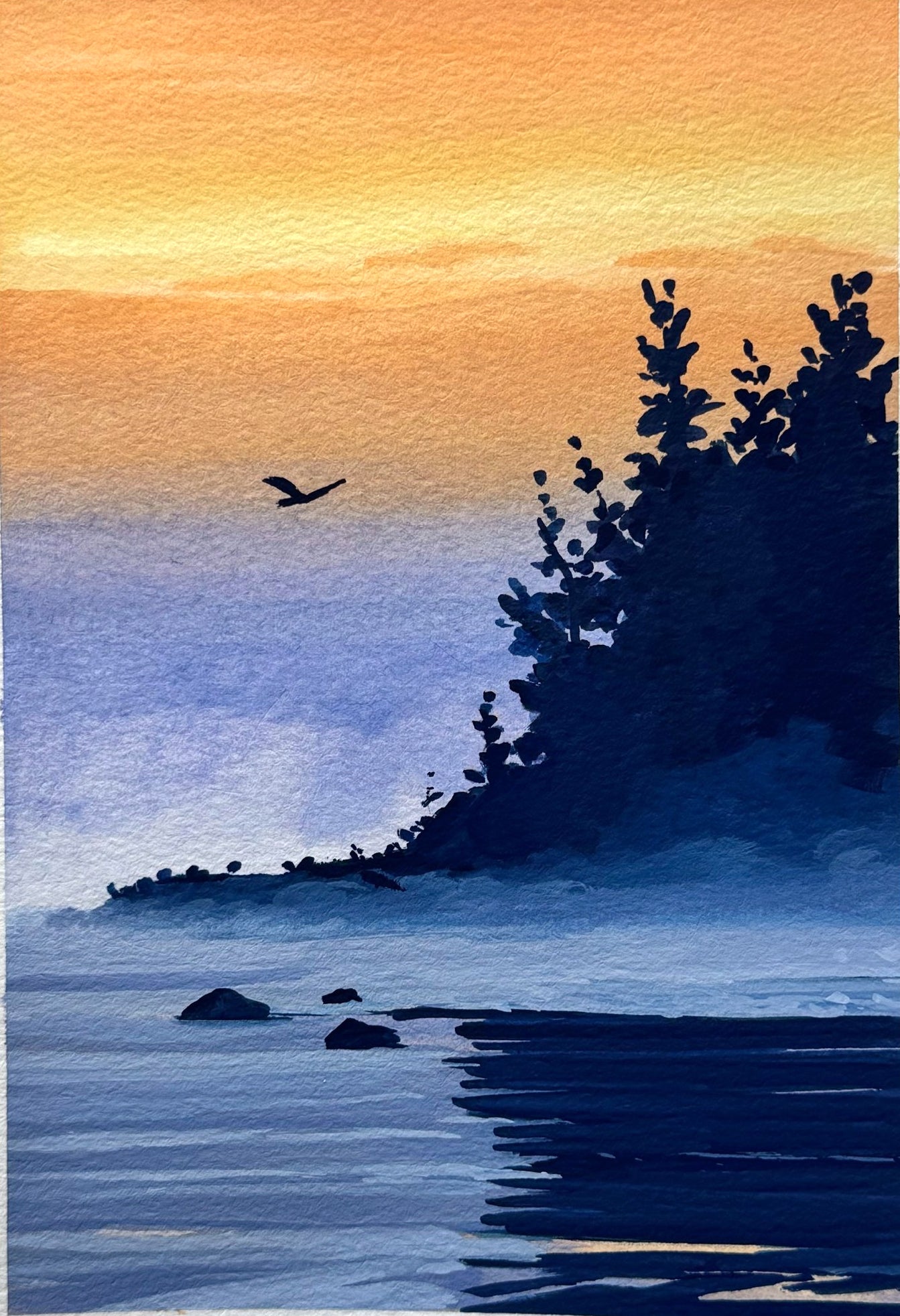 'Fly Away Home' Original Gouache Painting