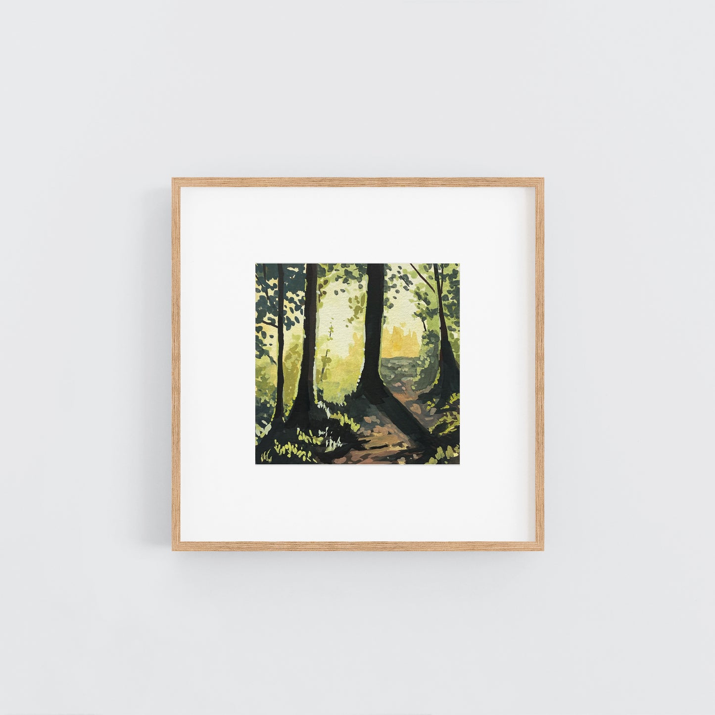 'Forest Light' Original Gouache Painting