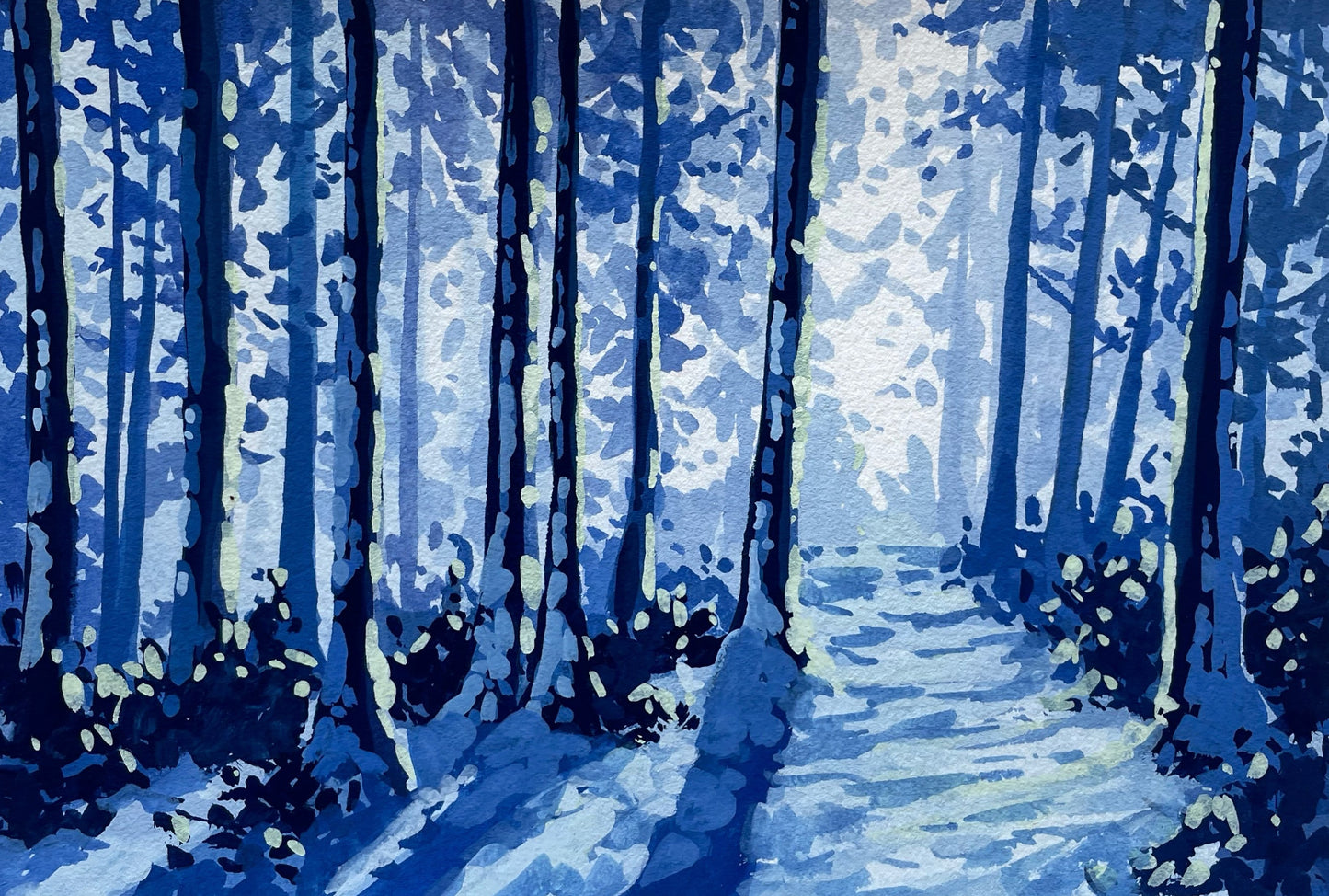 'Forest Walk' Original Gouache Painting
