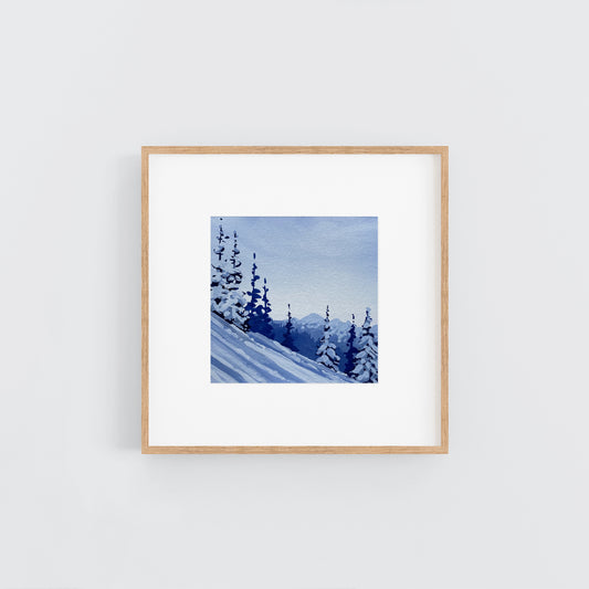 'Frosted Slopes' Original Gouache Painting