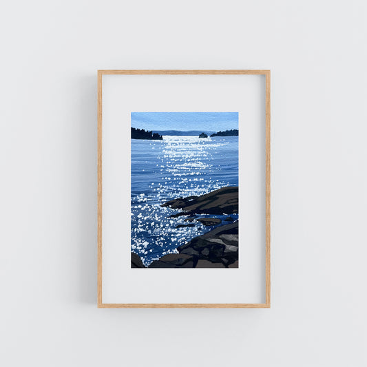 'Glinting Sea' Original Gouache Painting