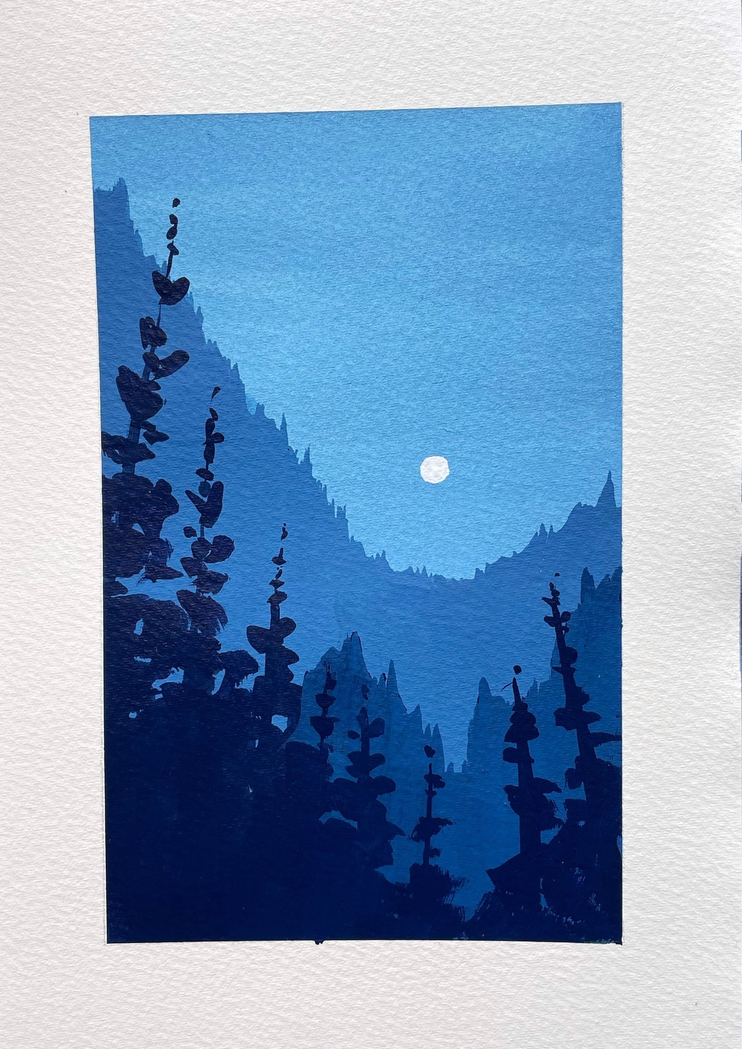 'In the Mountains' Trio of Original Gouache Paintings