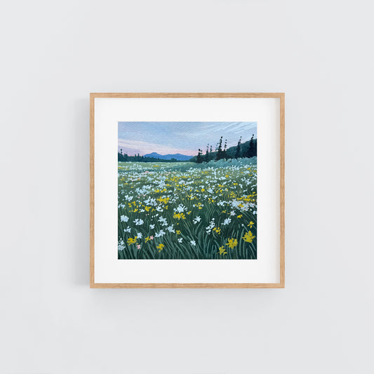 'Meadow at Dusk' Original Gouache Painting