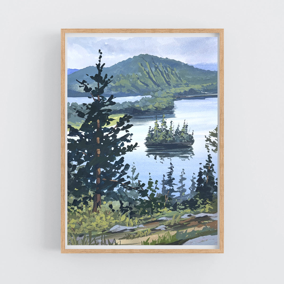 'North Pond Edge' Original Gouache Painting