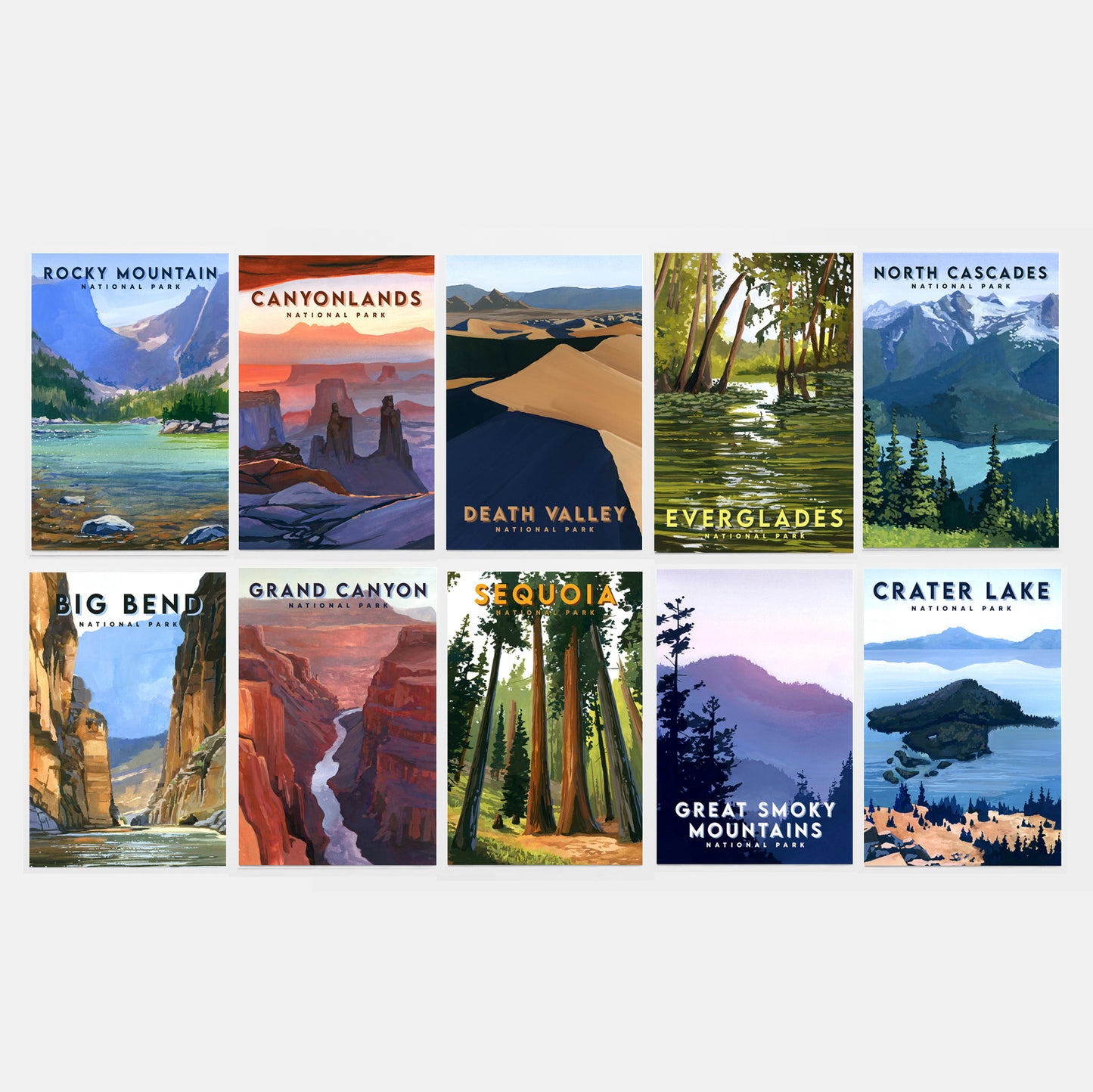 National Park Travel Poster Postcards