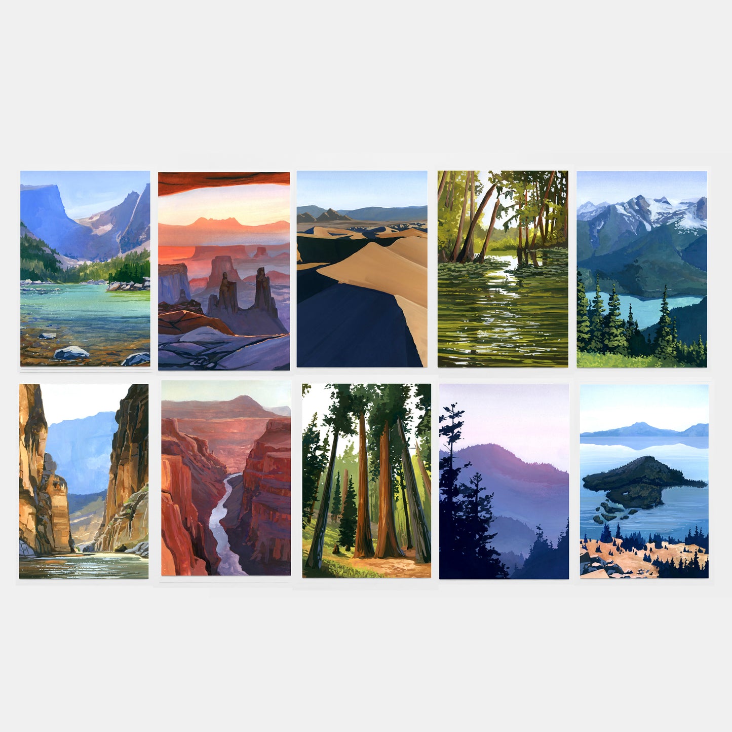 National Park Art Print Postcard Bundle