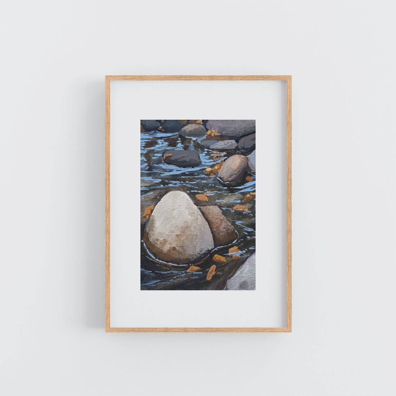 'Puddle Stones' Original Gouache Painting