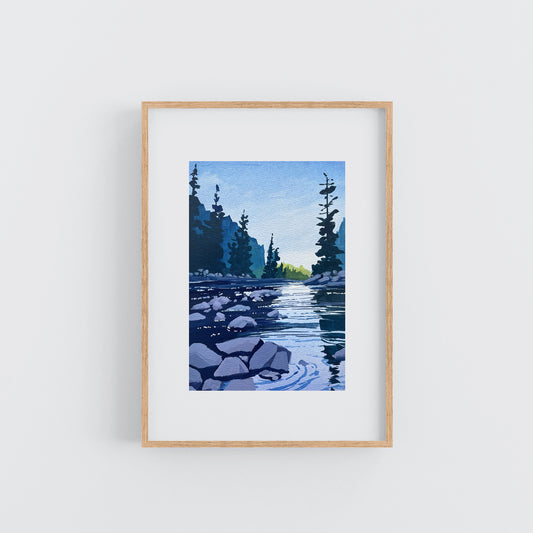'River Blues' Original Gouache Painting