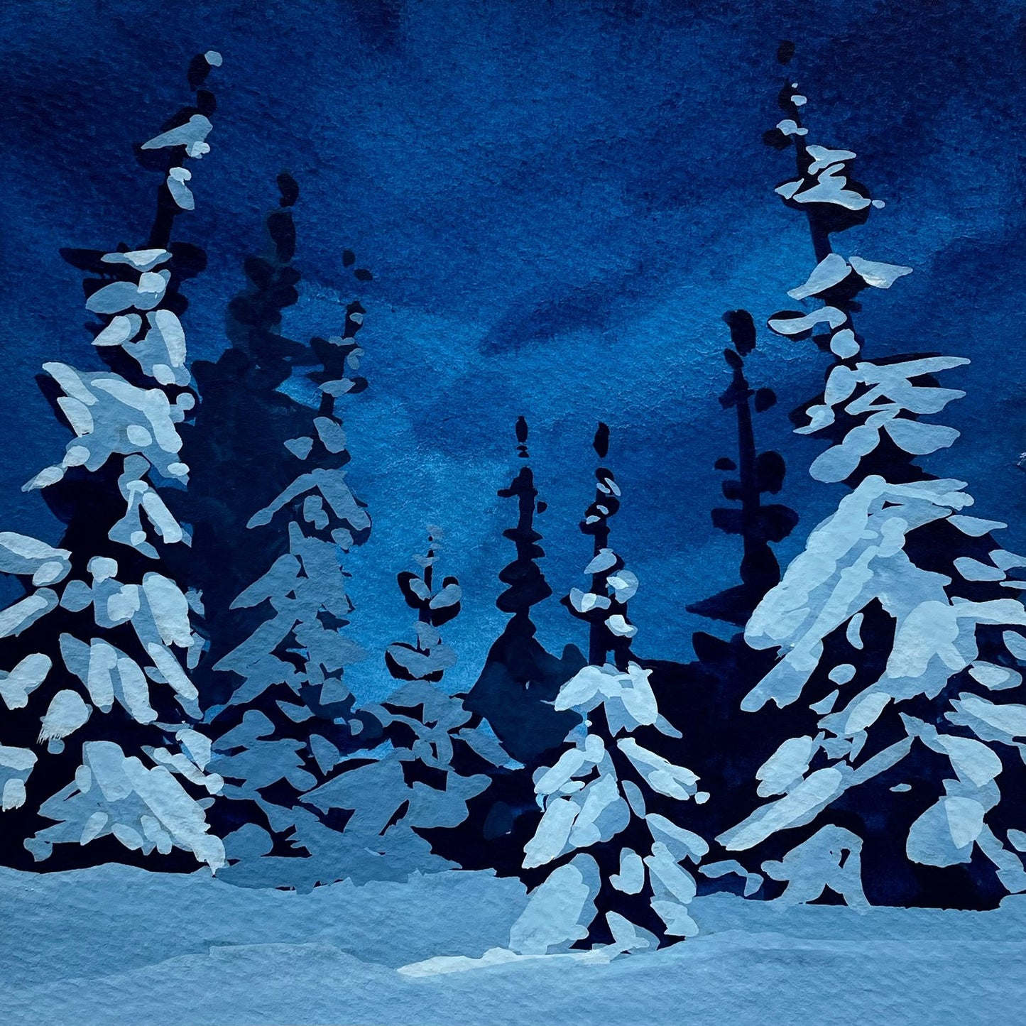 'Silent Woods' Original Gouache Painting