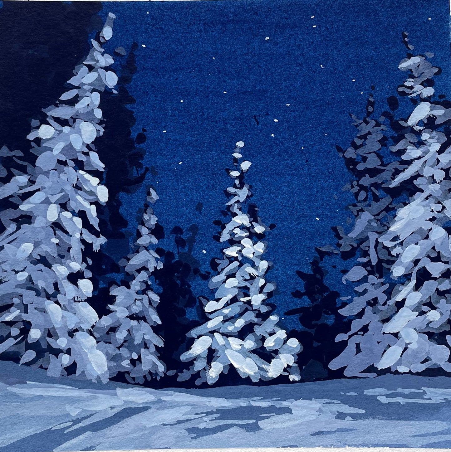 'Snowed In' Original Gouache Painting