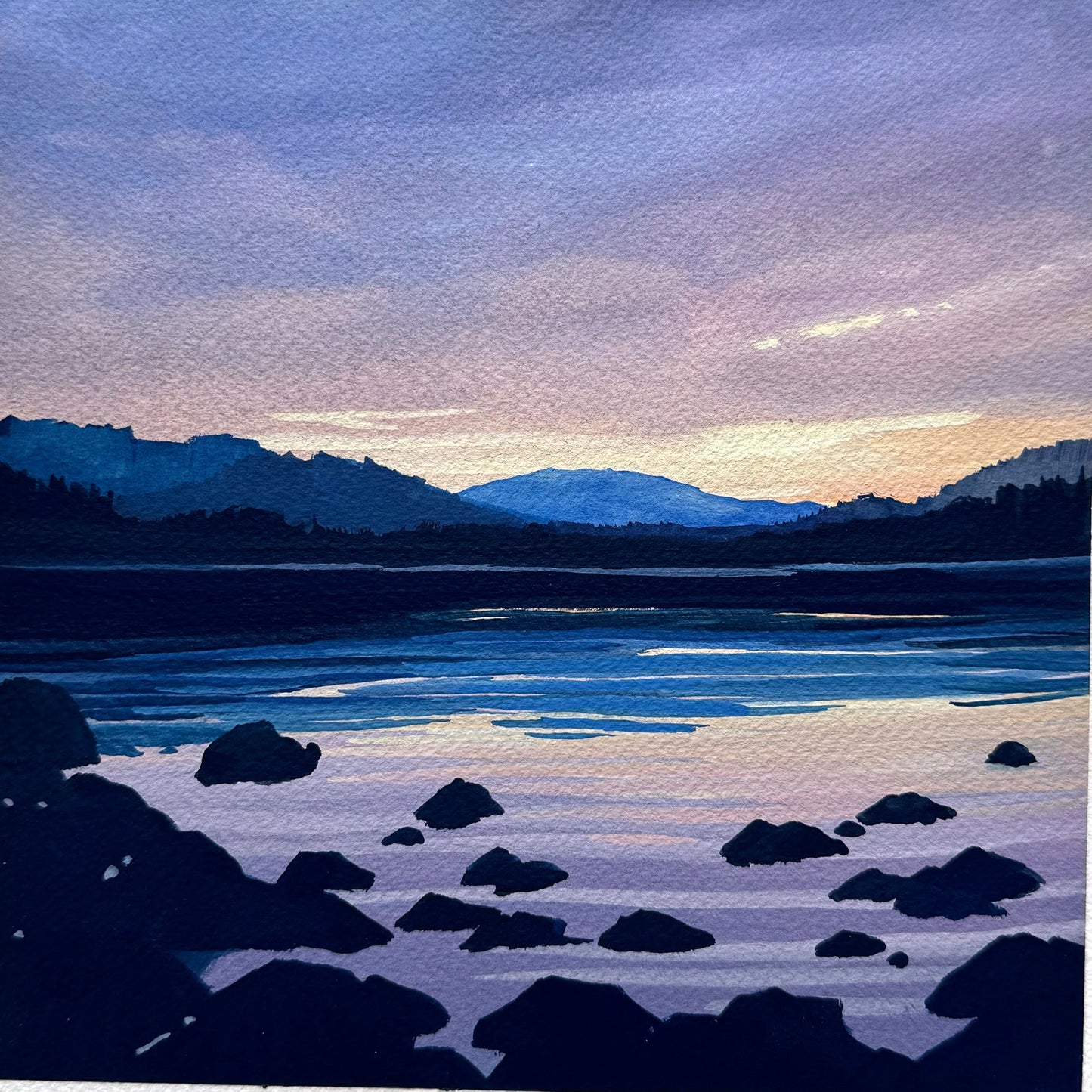 'Soft Dusk' Original Gouache Painting