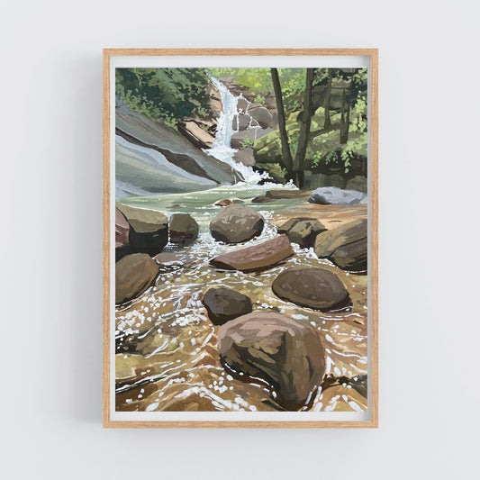 'Swiftwater Falls' Original Gouache Painting